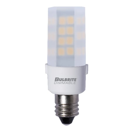 35w Equivalent T4 Dimmable (E12) Candelabra Screw Base Soft Wht Lght Frost LED Lght Bulb, 3000K, 2PK